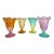 Vintage Mid Century Modern Frosted Glass Multicolor Pastel Parfait Tulip Dessert Cups - Set of 4 For Sale