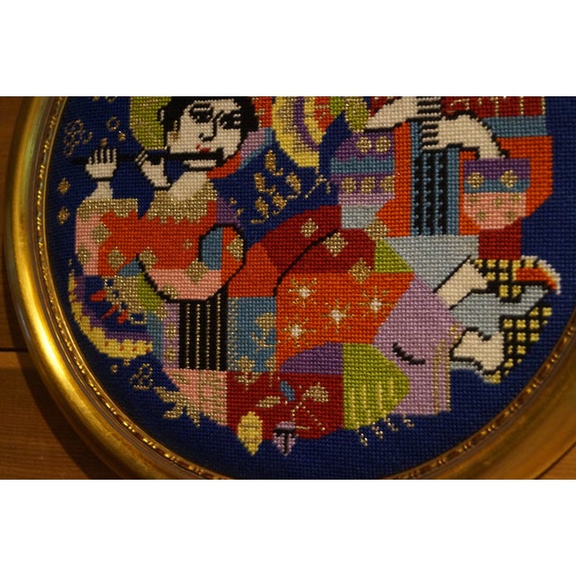 1980s Late 20th Century Bjorn Wiinblad Musicians Needlepoint Art For Sale - Image 5 of 6