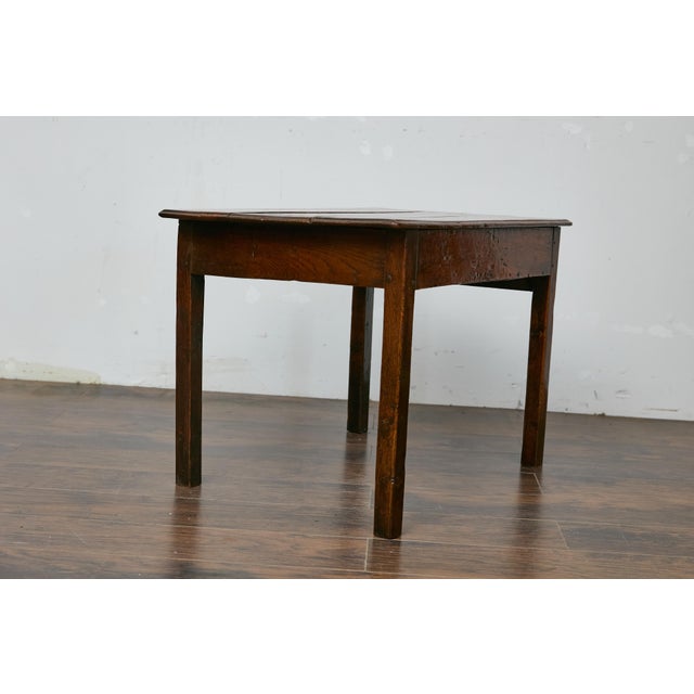19th Century English Rustic Oak Side Table with Planked Top and Single Drawer For Sale - Image 10 of 12