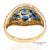 Early 21st Century 18k 750 Solid Yellow Gold Natural Diamond and Natural Sapphire Ring, Size 6.25 For Sale - Image 5 of 11