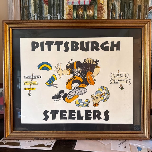 Bohanon Hand Drawn Pittsburgh Steelers Art Work For Sale In Philadelphia - Image 6 of 8