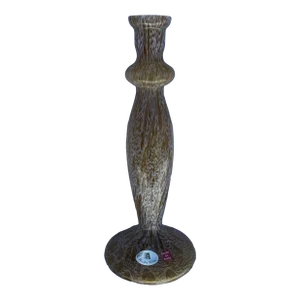 Vintage Azzurra Maestri Vetrai Italian Smokey Leopard Vase