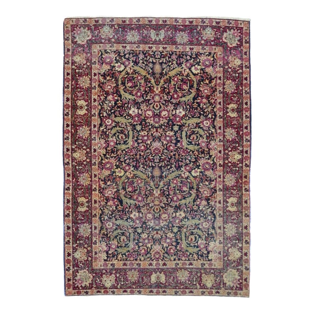 Antique Lavar Kerman Rug 4'6'' X 6'7'' For Sale