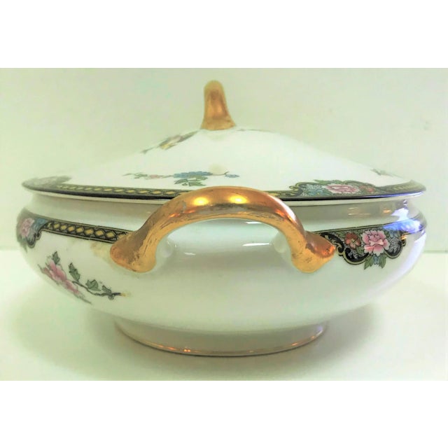 Japanese Noritake Porcelain "Pheasant" Pattern Serving Dish With Lid Circa 1920's For Sale In West Palm - Image 6 of 11