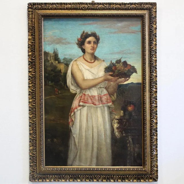 Portrait of Woman, 1800s, Oil on Canvas, Framed For Sale - Image 11 of 11