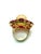 Baroque Bochic “Capri” Vintage Ruby & Fire Opal Cluster Ring Set In 18K Gold & Silver For Sale - Image 3 of 13