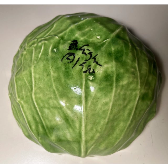 Barbara Eigen-Studio Pottery Cabbage Leaf Bowls-Signed-a Pair For Sale In New York - Image 6 of 12