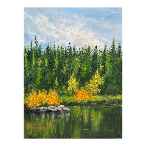 "Lake Trip" Original 9" X 12" Acrylic Painting Unframed Beautiful Nature Wall Art