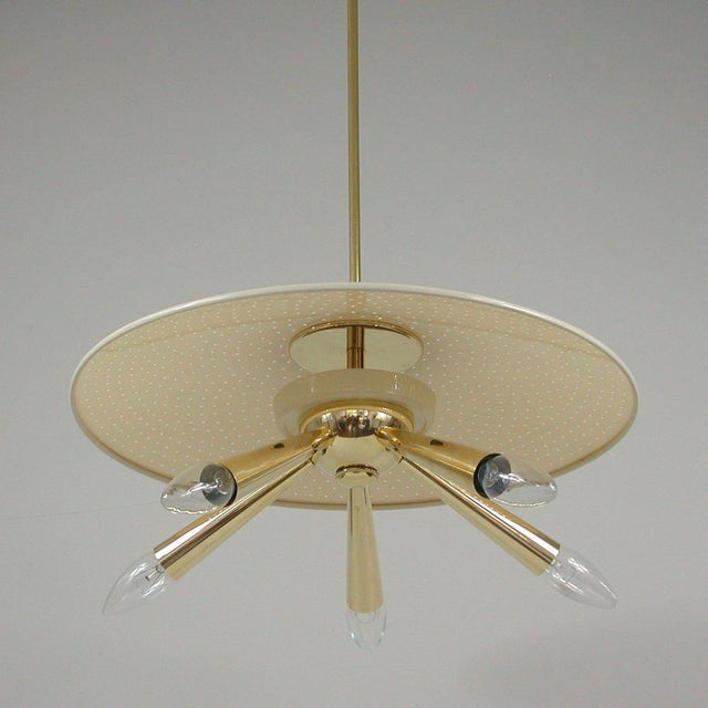 1950s Brass Dome 5-Light Pendant, Italy, 1950s For Sale - Image 5 of 15