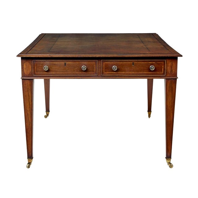 Sheraton Revival Leather Top Library Table, 19th Century For Sale - Image 10 of 12