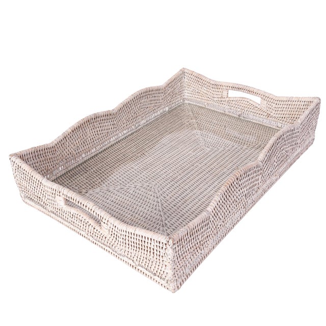 Introducing our Scallop Glass Insert Collection A stunning line of rattan storage baskets, serving trays, and ottoman...