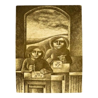Jorge Dumas School Lithograph 1970s For Sale
