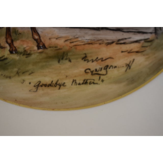 Ceramic Set X 4 Cyril Gorainoff Hand Painted Equestrian Theme Dinner Plates For Sale - Image 7 of 10