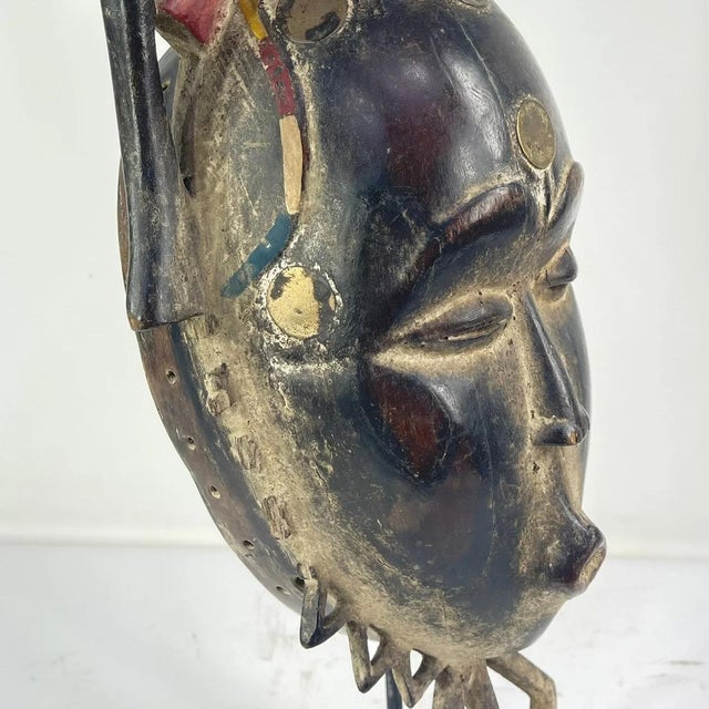 Early 20th Century Early 20th Century Yaure Mask with Headdress Côte d'Ivoire For Sale - Image 5 of 8