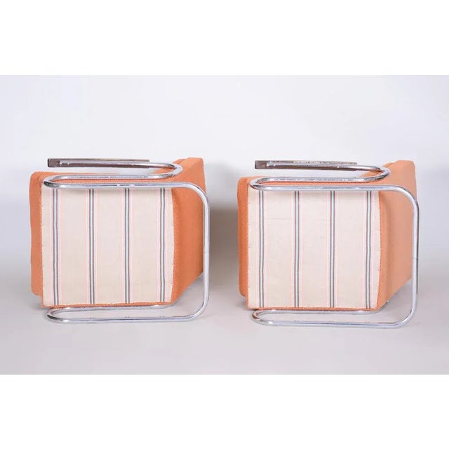 Set of Bauhaus Tubular Chrome Armchairs attributed to Mücke Melder, 1930s For Sale - Image 6 of 11