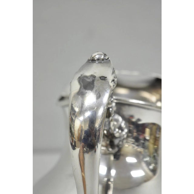 Vintage Poole Victorian Silver Plated Bulbous Footed Water Pitcher W/ Ice Lip For Sale - Image 9 of 14