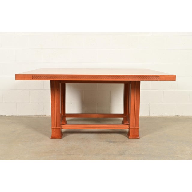 Mission Frank Lloyd Wright for Cassina Arts & Crafts Husser House Cherry Wood Dining Table For Sale - Image 3 of 12