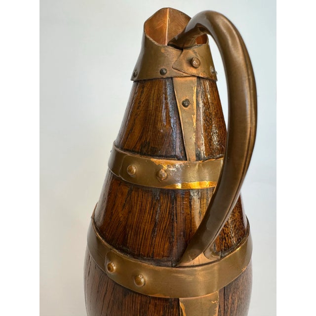 Traditional Norman French Copper and Wood Pitcher For Sale - Image 4 of 10