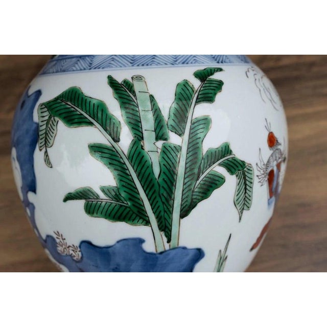 20th Century Chinese Wucai Porcelain Figural Vase with Scholars and Children For Sale - Image 17 of 18