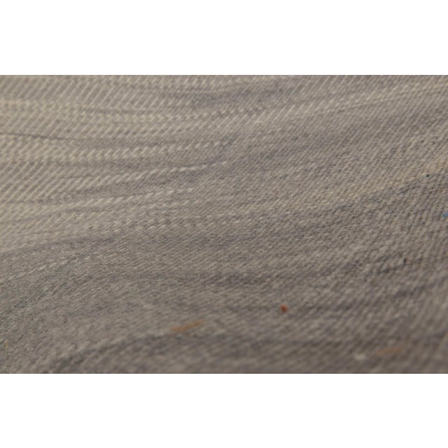 Modern Contemporary Muted Silver, Blue Flat-Weave Wool Rug by Doris Leslie Blau For Sale - Image 3 of 7