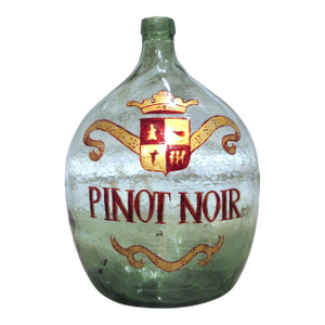 Hand Painted Antique Demi John Bottle From Normandy, France, ‘Pinot Noir’, Original Crate