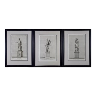 Grouping of Three 18th C. Engravings of Ancient Roman Statues in the Vatican, 1784 For Sale