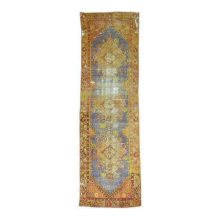 Early 20th Century Zabihi Collection WornTurkish Anatolian Runner For Sale