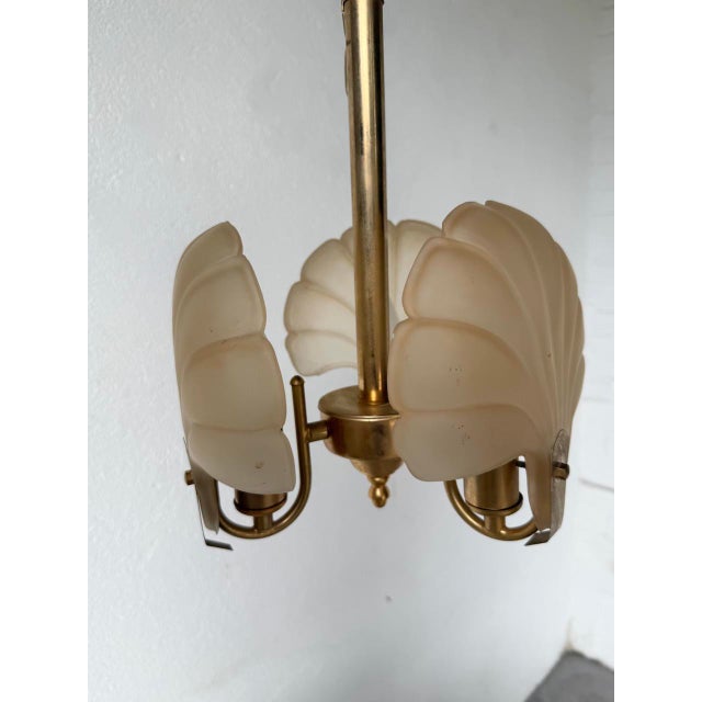 Shell and Brass Chandelier, 1970s For Sale - Image 13 of 18