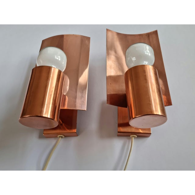 Mid-Century Copper Wall Lamps, Denmark, 1968, Set of 2 For Sale - Image 13 of 18