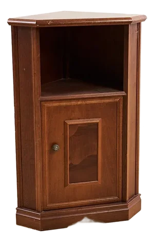 Vintage Corner Bedside Table in Wood