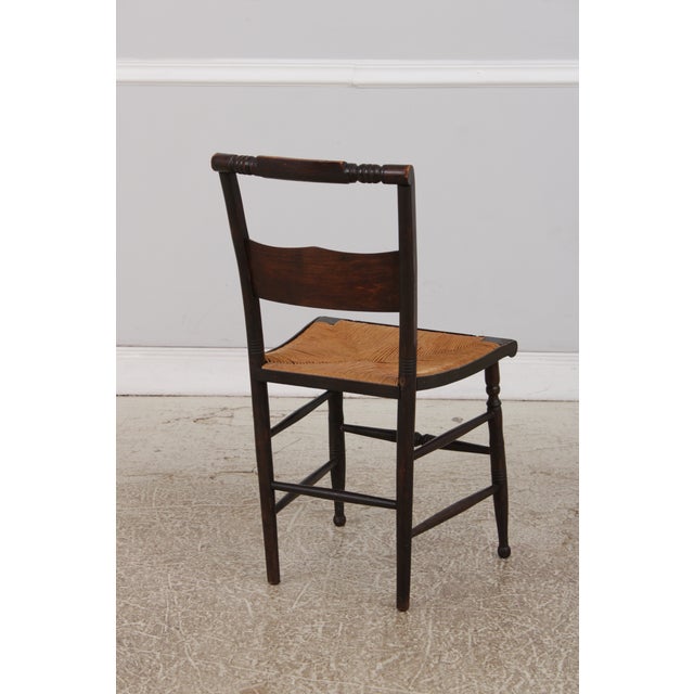 Wood Set of 10 Antique Early American Hitchcock Dining Chairs For Sale - Image 7 of 14