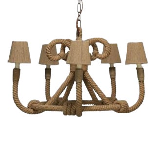 Pottery Barn Shaver Lake Jute Chandelier For Sale