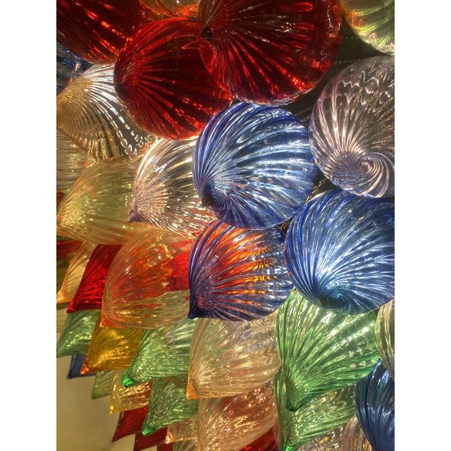 Metal Multicolored Murano Style Glass Drops Chandelier by Simoeng For Sale - Image 7 of 12