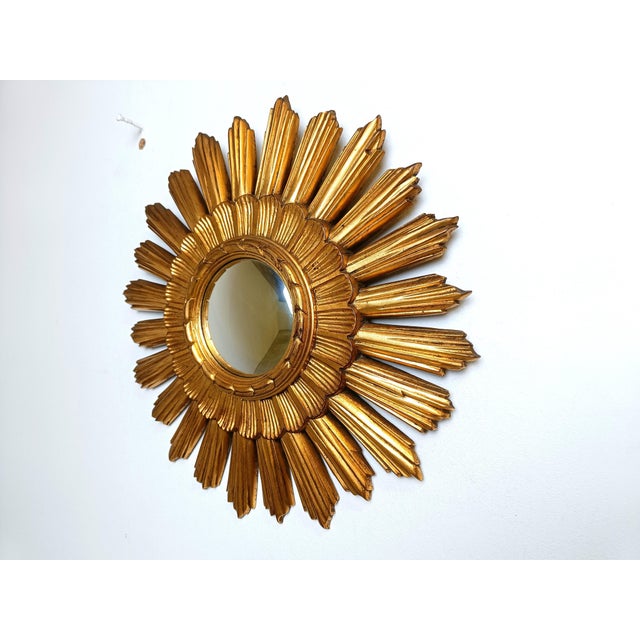 Vintage Gilt Sunburst Mirror, 1960s For Sale - Image 12 of 15