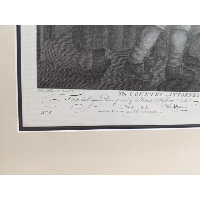 Black Large Black & Gold Antique Legal Engravings, “The Country Attorney” & “The Plaintiff and Defendant” – Pair For Sale - Image 8 of 14