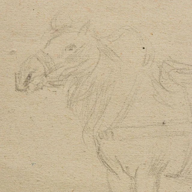 Camille Pissarro "Sketch of a Cart Pony" Graphite For Sale - Image 4 of 8
