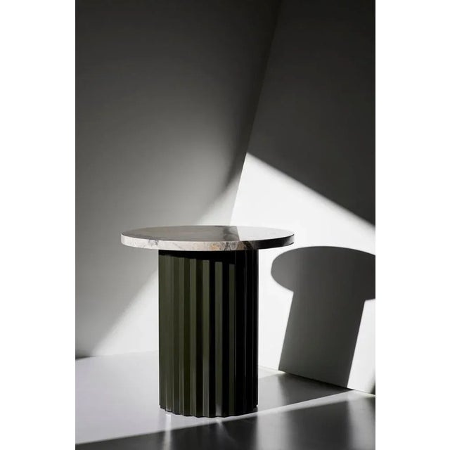 Contemporary Column Lounge Table with Marble 40 by Lisette Rützou For Sale - Image 3 of 8