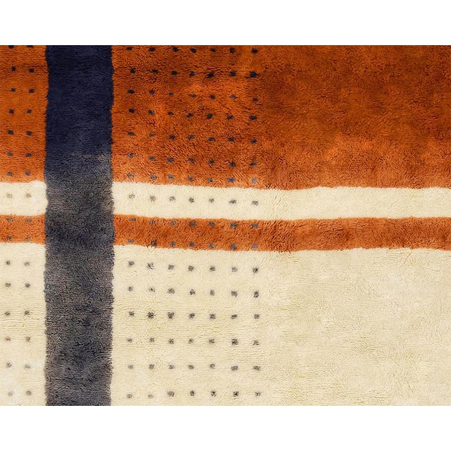 Modern Color-Block Hand-Knotted Moroccan Wool Rug | 10'2" X 8'3" | One of a Kind For Sale - Image 6 of 10