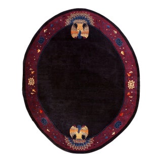1920s Oval Chinese Art Deco Carpet ( 7' 10" x 9' 10" - 238 x 299 cm ) For Sale