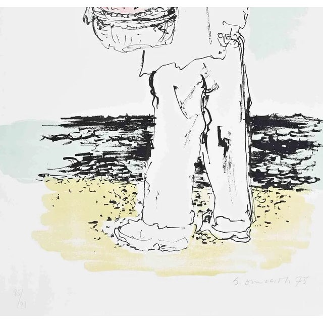 The Fisherman is an artwork realized in 1975 by Giovanni Omiccioli (February 25, 1901 – March 1, 1975). Lithograph on...