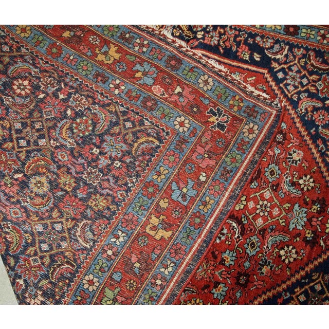 Textile 1900s Handmade Antique Persian Bidjar Rug 4.5' X 5.6' For Sale - Image 7 of 12
