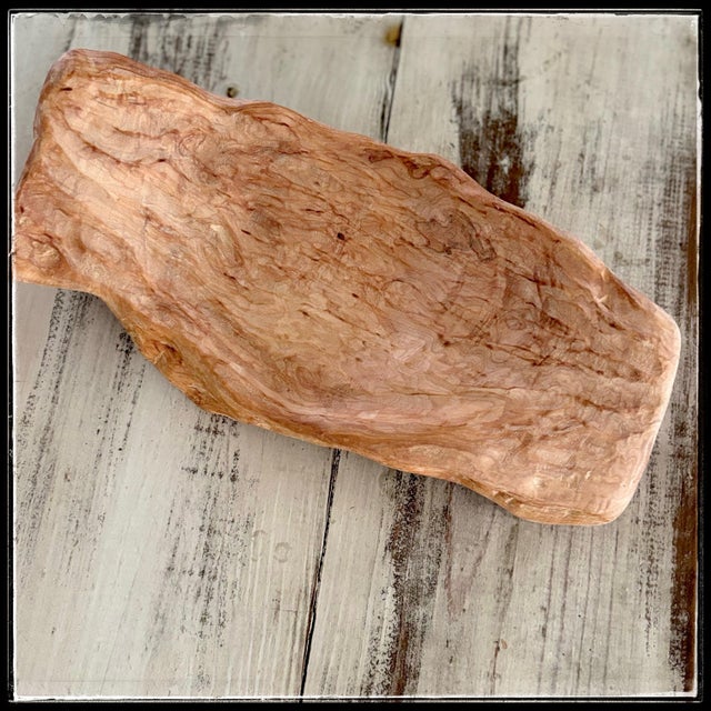 Wood Handcrafted Wood Mantel Accents 3pc Tray Bowl Bottle For Sale - Image 7 of 12