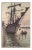 Sailing Ship In the Harbour, Original Watercolor, 1929 For Sale