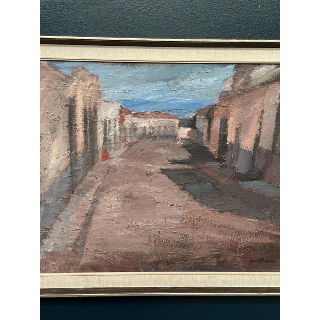 Jean Ragnar, Village Street with Houses, 1960s, Oil Painting on Canvas, Framed For Sale - Image 4 of 18