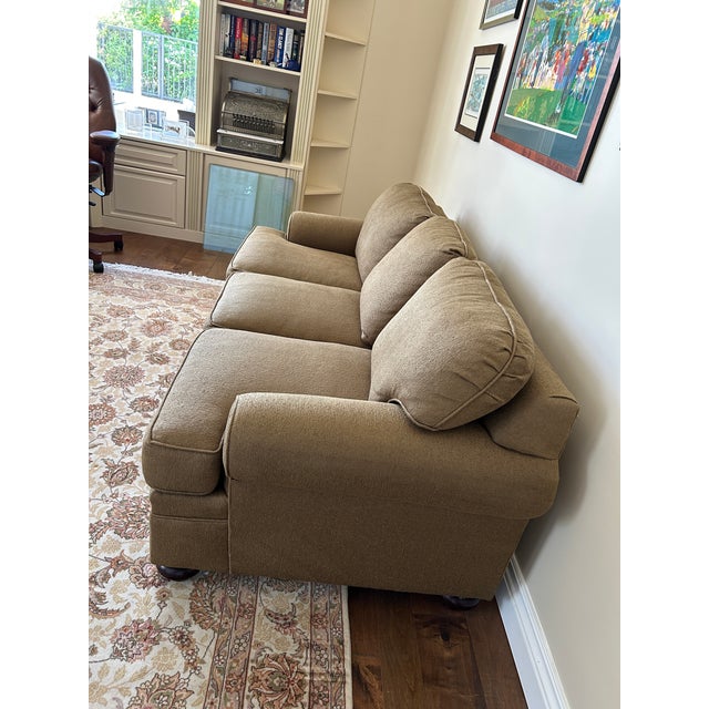 Kravet Furniture Double Size Sleep Sofa in Medium Brown Herringbone Pattern. It is in excellent condition having been...