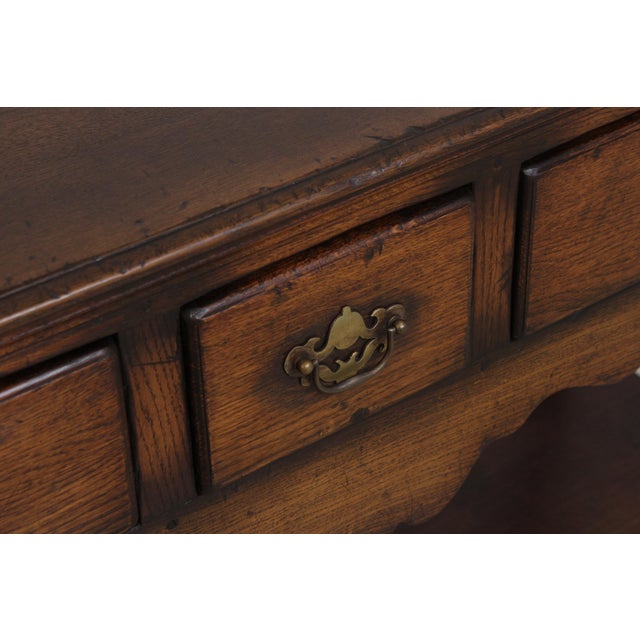English Tudor Oak 2 Tier Console Table For Sale - Image 11 of 14