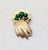 1960s Vintage Signed Ledo 1961 Goldtone Faux-Jade Cabochon & Clear Rhinestone Comet Brooch For Sale - Image 5 of 8