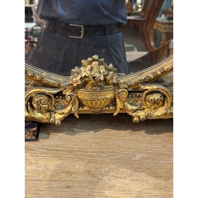Wood 19th C. French Louis XVI Giltwood Mirror For Sale - Image 7 of 10