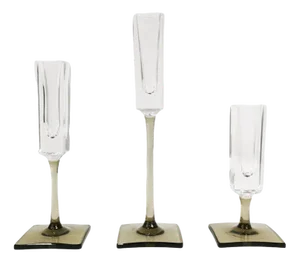 German Crystal Candlestick by G. Jensen for Rosenthal, 1970s, Set of 3