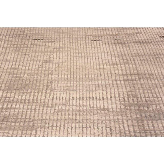 Cream Oversized Minimalist Geometric Rug For Sale - Image 8 of 9